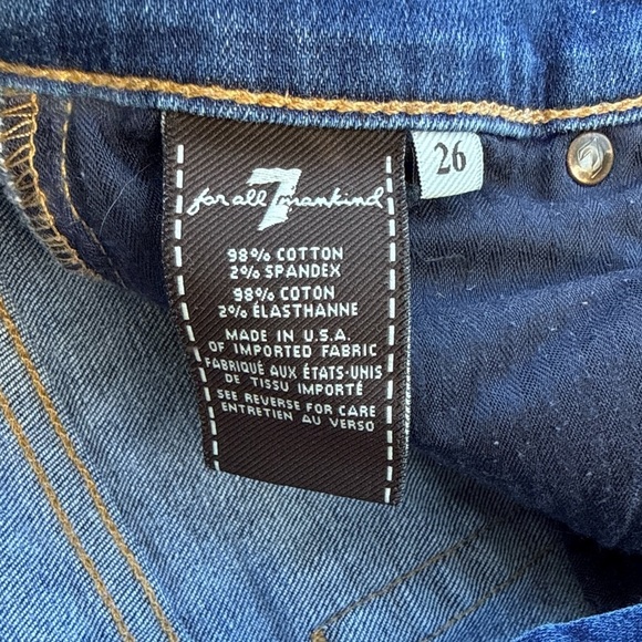 7 For All Mankind Josefina Skinny Boyfriend Jeans Size 26 Distressed Button Fly - Picture 10 of 10